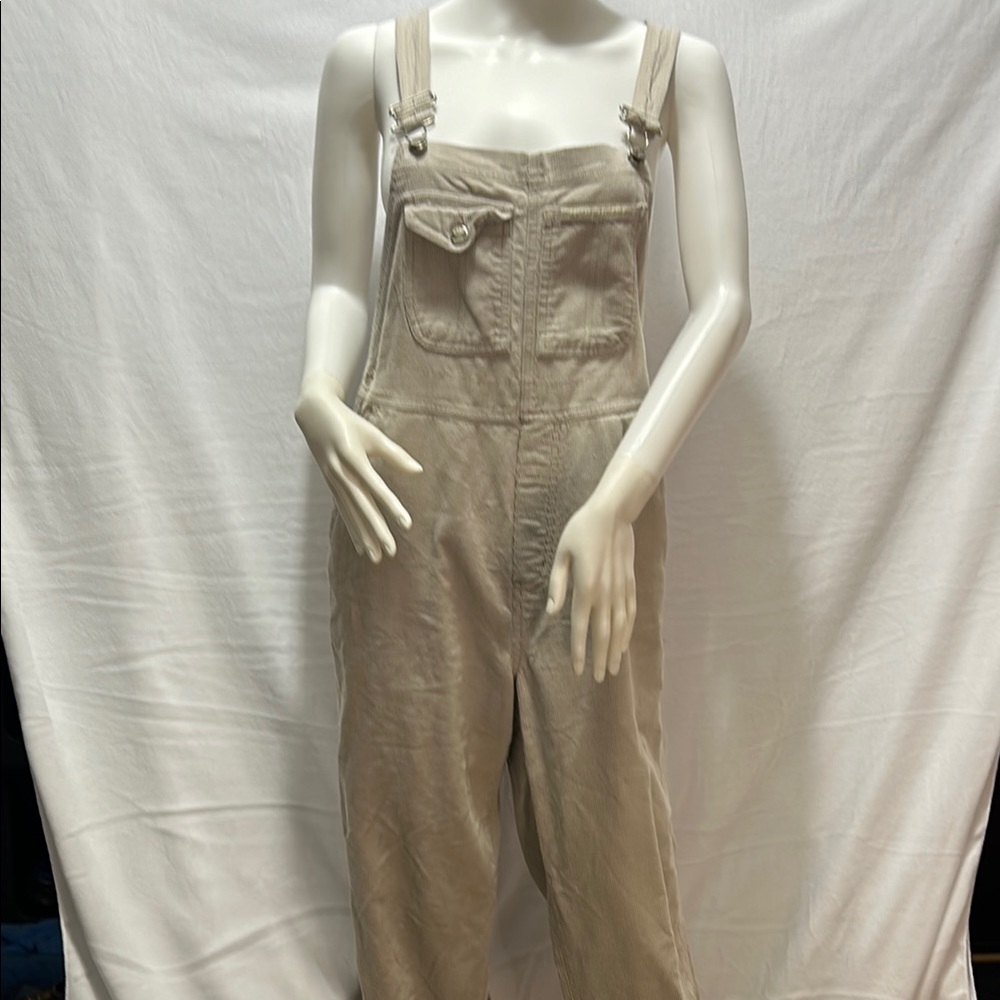 Beige Corduroy Overalls